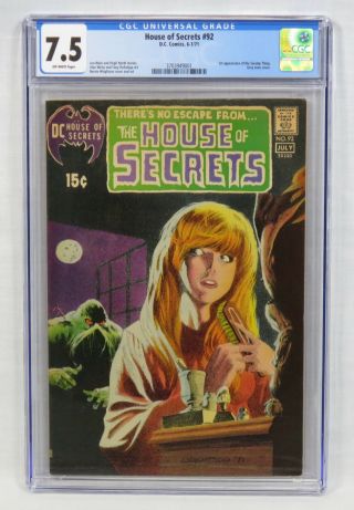 Dc Comics House Of Secrets 92 Cgc 7.  5 1st Appearance Swamp Thing Wrightson 1971