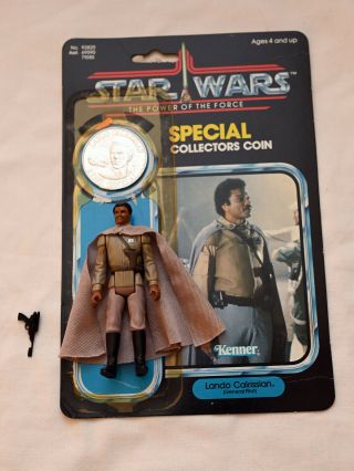 Kenner Star Wars Potf 1985 Lando Calrissian General Pilot W/ Card & Coin