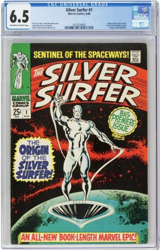Silver Surfer 1 Cgc 6.  5 F,  Origin Off White To White