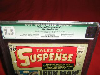 TALES OF SUSPENSE 39 CGC 7.  5 (QUALIFIED) OFF - WHITE PAGES PERFECTLY CENTERED 3