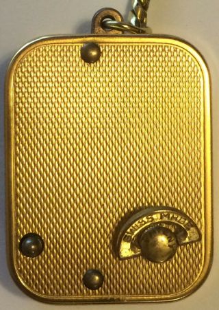 Vintage Reuge Ste - Croix Gold - Tone Music Box With Key Chain,  Swiss Made