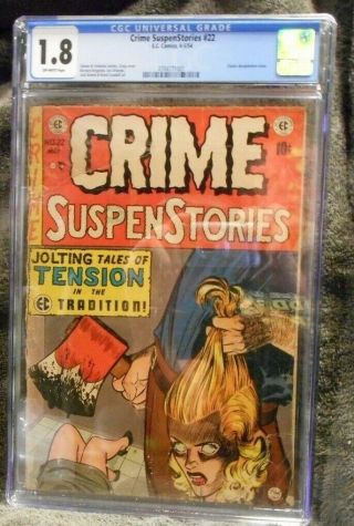 Crime Suspenstories 22 © May 1954,  Ec Comics Cgc 1.  8