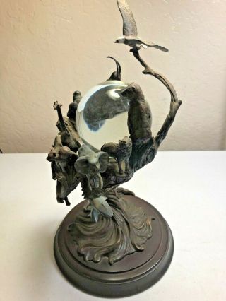Guardians Of The World Bronze Statue With Crystal Ball By Steven D.  Lord Tfm