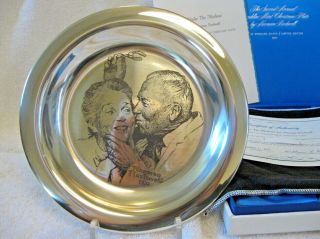 Franklin 1971 Norman Rockwell Solid Sterling Silver Christmas Plate 184.  21g