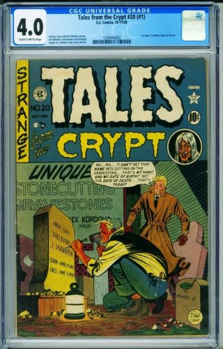 Tales From The Crypt 20 Cgc 4.  0 1950 - Ec Horror First Issue 1038440002