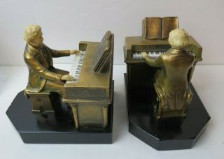 Jb Hirsch John Ruhl Art Deco 1932 Beethoven At Piano Metal Bookends Music Room
