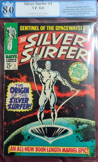 1968 Silver Surfer 1 Vf 8.  0 Pgx Graded.  1st Series Ow/white Pages.