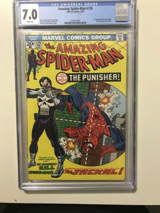 The Spider - Man 129 - Cgc 7.  0 - 1st Punisher/jackel