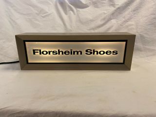 Vintage 1950s Florsheim Electric Light Shoe Sign Antique Advertising