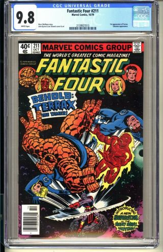 Fantastic Four 211 Cgc 9.  8 Wp Nm/mt Marvel Comics 1979 1st App Terrax Byrne
