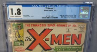 THE X - MEN 1 (First appearance & Origin) CGC 1 - 8 GD - Marvel Comics 1963 Uncanny 2