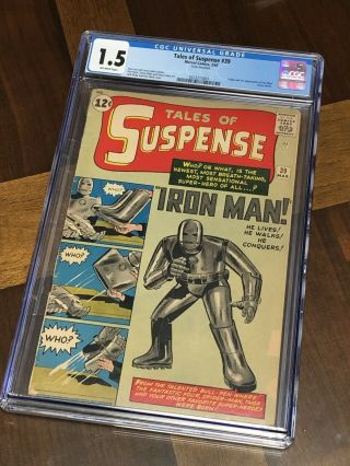 Tales Of Suspense 39 Cgc 1.  5 Ow Presents As Mid Grade Marvel 1963 1st Iron Man