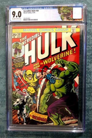 Incredible Hulk 181 Cgc 9.  0 1974 1st App Of Wolverine Ow/ White Pages