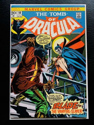 Tomb Of Dracula 10 1st.  Blade The Vampire Slayer Nm ❄️ White Pages Scarce