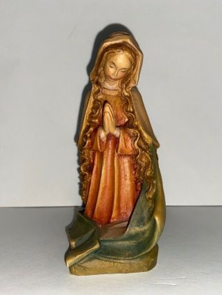 Anri Kuolt Wood Carving Figurine Mother Mary Praying Nativity Italy Aa N225 Qq