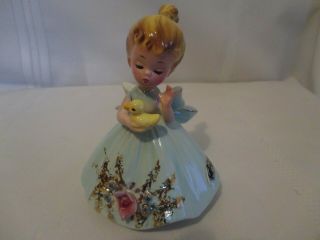 Josef Figurine Farmers Daughter Girl With Baby Chick Duckling