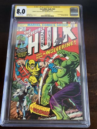 Incredible Hulk 181 Cgc Ss 8.  0 1st Full Wolverine Signed Stan Lee Wein Romita