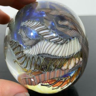 Vtg Kenny Walton Cosmic Galaxy Paperweight Art Glass Figurine