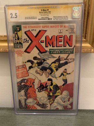 Uncanny X - Men 1 (1963) Cgc Ss Stan Lee 2.  5 - First X - Men Signed Marvel Key