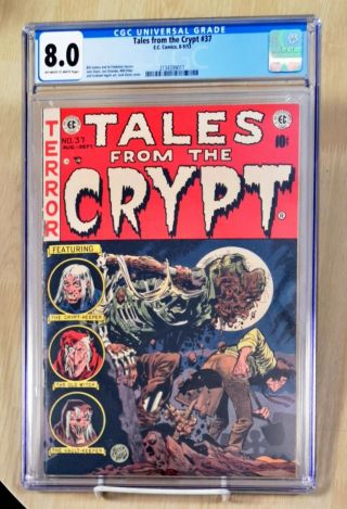 Tales From The Crypt 37 Cgc 8.  0 Ec Comics Pre Code Zombie Cover