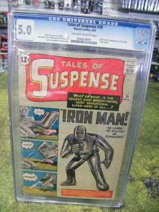Tales Of Suspense 39 Cgc 5.  0 1st Appearance Of Ironman