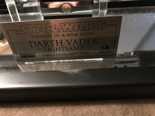 Master Replicas Darth Vader Lightsaber Anh Le Sw - 106d Plaque 4047/7500