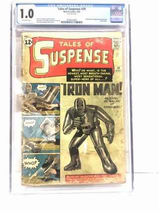 Tales Of Suspense 39.  Cgc Graded.  First Appearance Of Iron Man.  Off White Pages