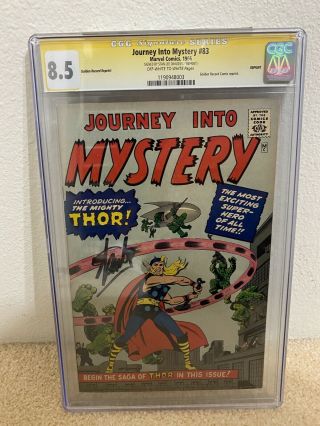 Journey Into Mystery 83 Grr (1966) Cgc 8.  5 Ss - Signed Stan Lee Auto 1st Thor