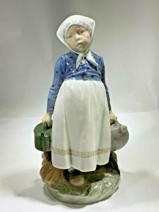 Vintage Retired Girl Bringing Breakfast Royal Copenhagen Porcelain Figurine 815