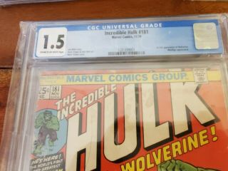 Incredible Hulk 181 - 1st App Wolverine 1974 CGC 1.  5 2