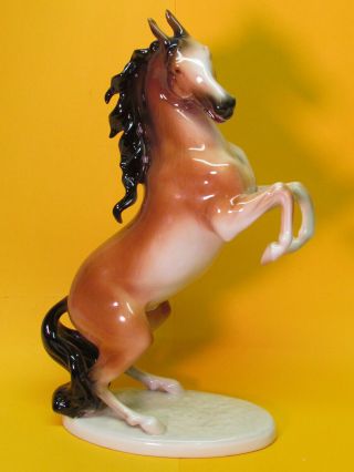 Fine Porcelain Rearing Horse Figurine Royal Dux Bohemia Stunning Stallion Large
