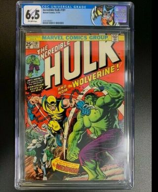 Hulk 181 1st Wolverine Cgc 6.  5 Off - White Label