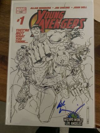 Young Avengers 1 Wizard World Variant Sketch Cover Signed Allan Heinberg