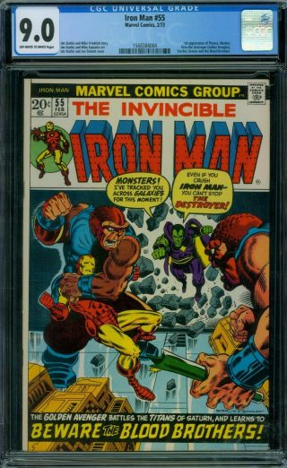 Iron Man 55 Cgc 9.  0 - Ow/w Pages