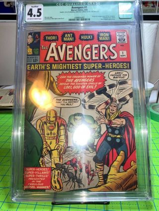 Avengers 1 Cgc Qualified 4.  5 (origin & 1st Appearance Of Avengers) 1963 Marvel
