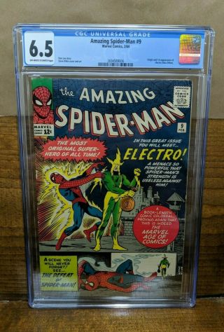 Spider - Man 9 Cgc 6.  5 Stan Lee Steve Ditko 1st Electro 1964