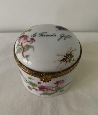 1966 Tiffany & Co Private Stock Le Tallec Limoges Trinket Box " A Friends Gift "