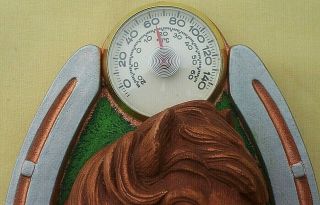 VERY RARE VINTAGE BOSSONS BOSSON  PONY  THERMOMETER. 3