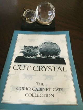 Franklin Curio Cabinet Cats Cut Crystal