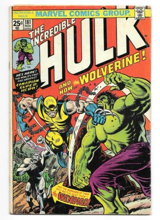 Incredible Hulk 181 - 1st Wolverine - No Mvs -