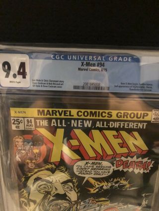 X - Men 94 CGC 9.  4 NM Marvel Comics (1975) X - Men Begin 2