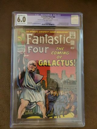 Fantastic Four 48 Cgc 6.  0 | Marvel 1966 | 1st Silver Surfer & Galactus (cameo).