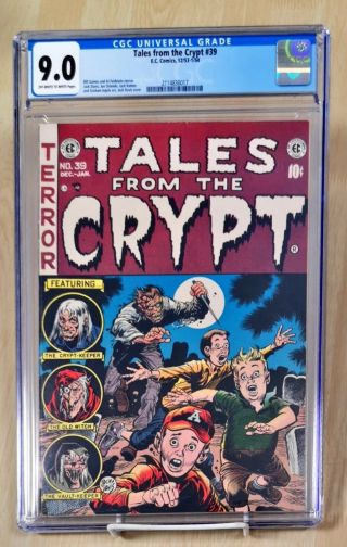 Tales From The Crypt 39 Cgc 9.  0 Ec Comics Pre Code Kill The Kids Cover