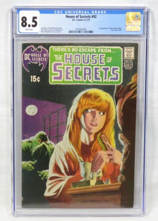 Dc Comics House Of Secrets 92 Cgc 8.  5 W/p 1st App Swamp Thing Wrightson 1971