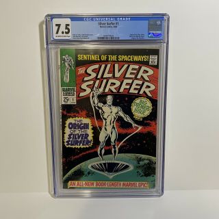 Silver Surfer 1 - Cgc 7.  5 - Marvel 1968 - Origin Of Silver Surfer & Watcher