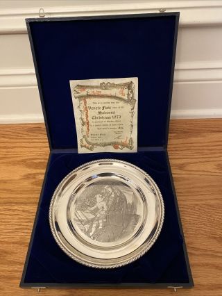 Sterling Silver Veneto Flair Plate Of The Madonna And Child Christmas 1972