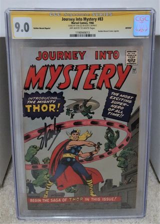 Journey Into Mystery 83 Grr (1966) Cgc 9.  0 Ss - Signed Stan Lee Auto 1st Thor