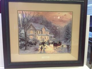 Thomas Kinkade “home For The Holidays” Limited Library Edition Framed Print