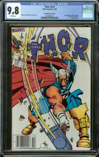 Thor 337 (1983) Cgc 9.  8 1st Appearance Beta Ray Bill Canadian Price Variant Cpv