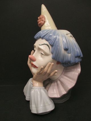 Lladro Clown Head Bust 5129 Large Sad Jester 2